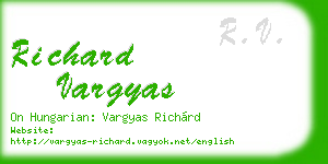 richard vargyas business card
